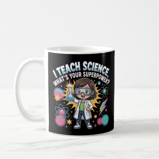 Kawaii Science Teacher – Cute Chibi Superpower Kaffeetasse (Links)