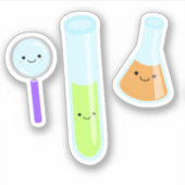 Kawaii Science Test Tube Beaker Magnifying Glass Aufkleber (Vorderseite)