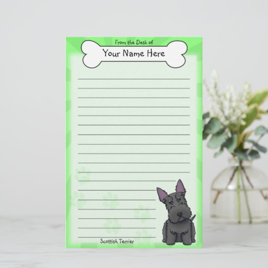 Kawaii Scottish-Terrier-Briefpapier Briefpapier (Stehend Vorderseite)