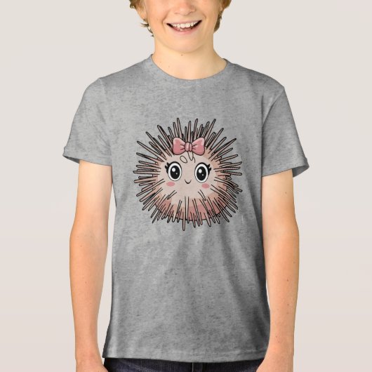 Kawaii Sea Urchin Tri-Blend Shirt (Vorderseite)