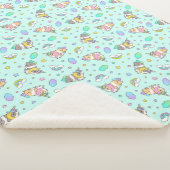 Kawaii seide Guinea Schwein in Einhornkostüm, blau Sherpadecke (3/4)