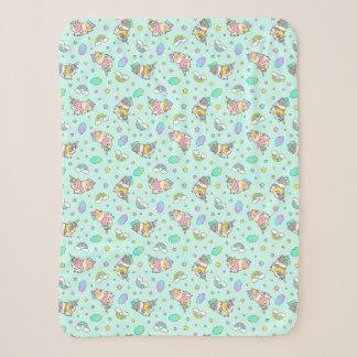 Kawaii seide Guinea Schwein in Einhornkostüm, blau Sherpadecke