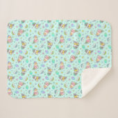 Kawaii seide Guinea Schwein in Einhornkostüm, blau Sherpadecke (Vorderseite (Horizontal))