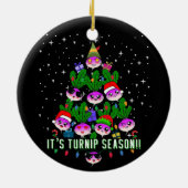 Kawaii sein Turnip Jahreszeit Weihnachtsbaum Funny Keramik Ornament (Hinten)