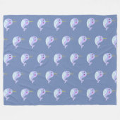 Kawaii Serious Narwhal Fleecedecke (Vorderseite (Horizontal))