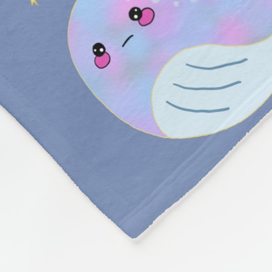 Kawaii Serious Narwhal Fleecedecke (Ecke)