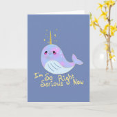 Kawaii Serious Narwhal Karte (Gelbe Blume)