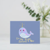 Kawaii Serious Narwhal Postkarte (Stehend Vorderseite)