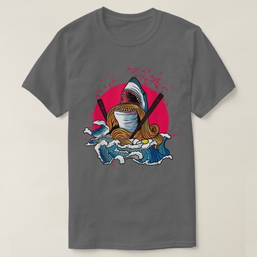 Kawaii Shark Japan Ramen Anime T-Shirt (Design vorne)