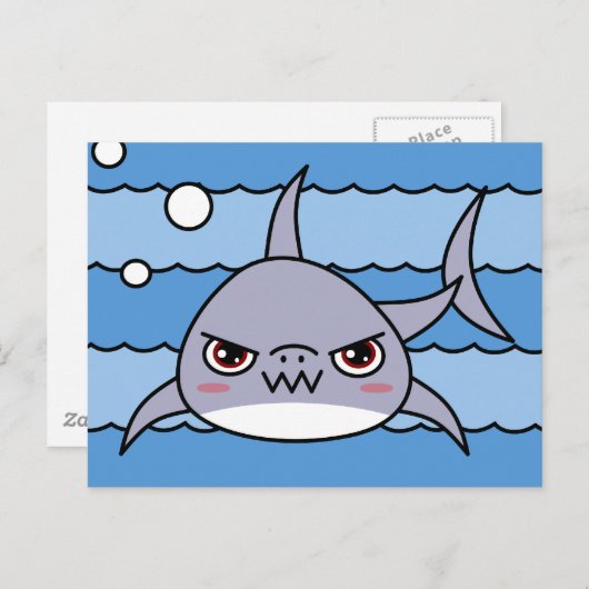 Kawaii Shark Postkarte (Vorne/Hinten)