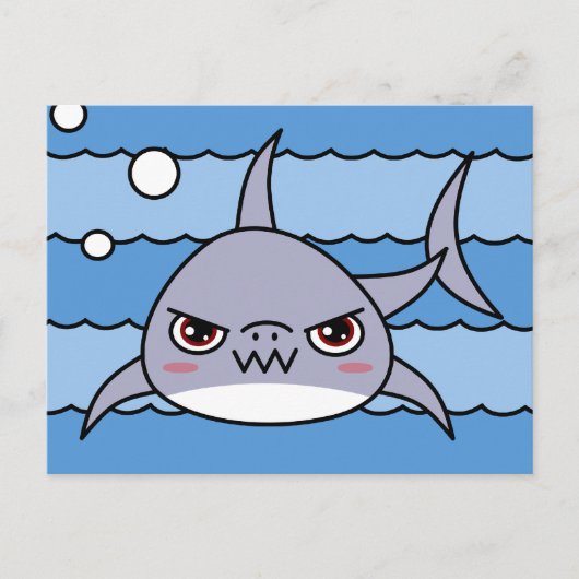 Kawaii Shark Postkarte (Vorderseite)