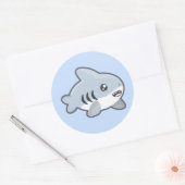 Kawaii Shark Runder Aufkleber (Umschlag)
