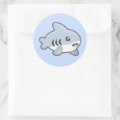 Kawaii Shark Runder Aufkleber (Tasche)
