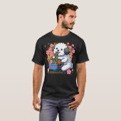 Kawaii Sheepadoodle dog Eating Ramen T-Shirt (Vorne ganz)