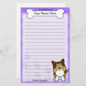 Kawaii Sheltie Briefpapier (Vorne/Hinten)