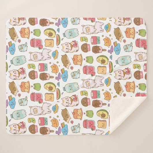 Kawaii Sherpa Blanket Sherpadecke (Vorderseite (Horizontal))