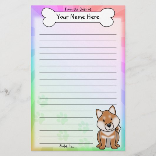 Kawaii Shiba Inu Briefpapier (Vorderseite)