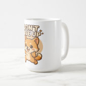 Kawaii Shiba Inu – DON’T GIVE UP Cute Motivational Kaffeetasse (VorderseiteRechts)
