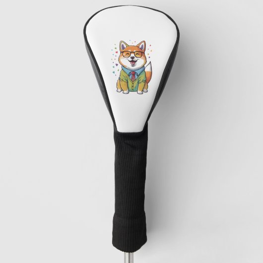 Kawaii Shiba Inu Hipster 1 Golf Headcover (Vorderseite)