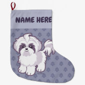Kawaii Shih Tzu Großer Weihnachtsstrumpf (Vorderseite)