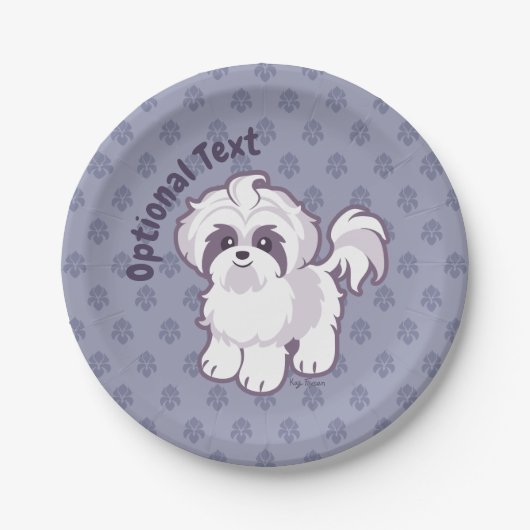 Kawaii Shih Tzu Pappteller (Vorderseite)