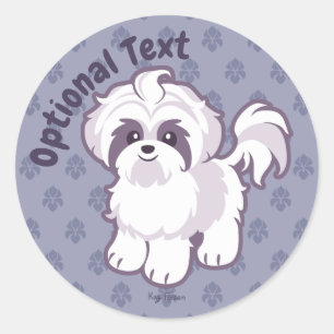 Kawaii Shih Tzu Runder Aufkleber