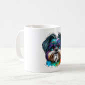 Kawaii Shorkie Nerd 2 Kaffeetasse (Vorderseite Links)