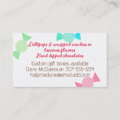 Kawaii-Siedezucker Süßigkeiten machen Konfekt Visitenkarte (Rückseite)