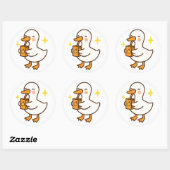 Kawaii Silly Goose Holding Juice Box Sticker (Blatt)