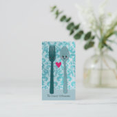 Kawaii Silverware Business Cards Visitenkarte (Stehend Vorderseite)