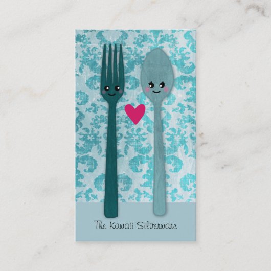 Kawaii Silverware Business Cards Visitenkarte (Vorderseite)