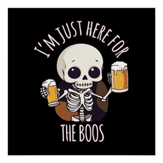 Kawaii Skeleton Halloween Oktoberfest Poster (Vorderseite)