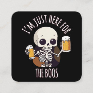 Kawaii Skeleton Halloween Oktoberfest Quadratische Visitenkarte