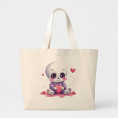 Kawaii Skeleton Holding Heart Jumbo Stoffbeutel (Vorne)