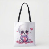 Kawaii Skeleton Holding Heart Tasche (Vorderseite)