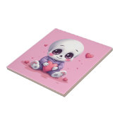 Kawaii-Skelett mit Herz Fliese (Seite)