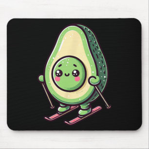 Kawaii-Skiing-Avocado Lustiger Schneehang-Reiter Mousepad