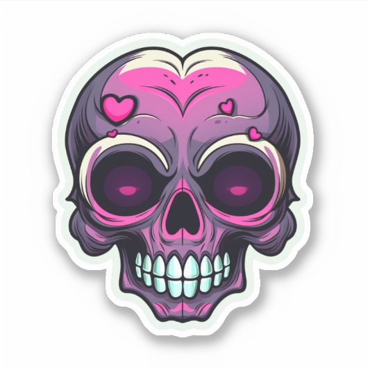 Kawaii Skull Aufkleber (Vorderseite)
