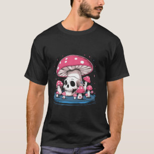 Kawaii Skull Skelett Pilz Pastellton Goth Hütte T-Shirt