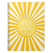 KAWAII SKY Hell kühn gelb lächelnd Sonne Notizblock (Vorderseite)