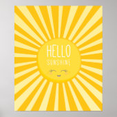 KAWAII SKY Hell kühn gelb lächelnd Sonne Poster (Vorne)