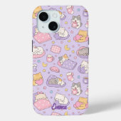 Kawaii Sleeping Cats Pattern Phone Case (Rückseite)