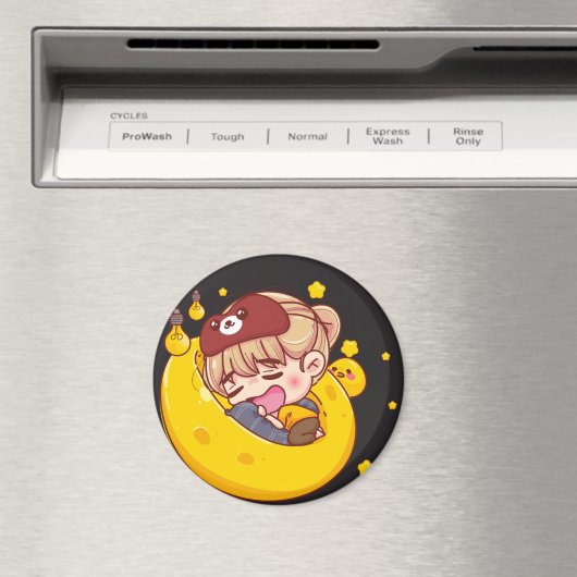 Kawaii Sleeping Girl Magnet (In Situ (Geschirrspüler))