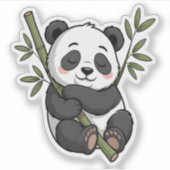 Kawaii Sleeping Panda zu Bamboo Aufkleber (Vorderseite)