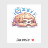 Kawaii Sleepy Sloth Napping Zzz Funny Lazy Animal Aufkleber (Blatt)