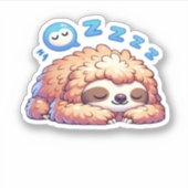 Kawaii Sleepy Sloth Napping Zzz Funny Lazy Animal Aufkleber (Vorderseite)