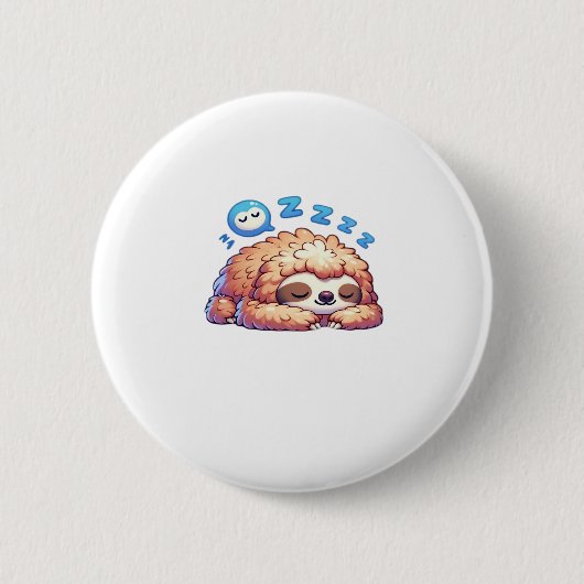 Kawaii Sleepy Sloth Napping Zzz Funny Lazy Animal Button (Vorderseite)