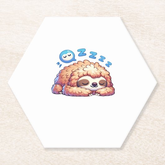 Kawaii Sleepy Sloth Napping Zzz Funny Lazy Animal Untersetzer (Vorderseite)