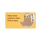 Kawaii Sloth Adressaufkleber (Vorne)