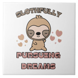 Kawaii Sloth Animal Pun Fliese